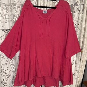 Oh My Gauze! Women's cotton Pink Tunic